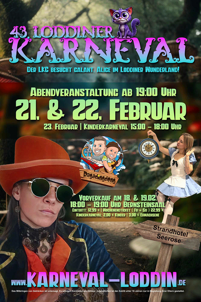 Karneval Insel Usedom LKC Loddin Plakat